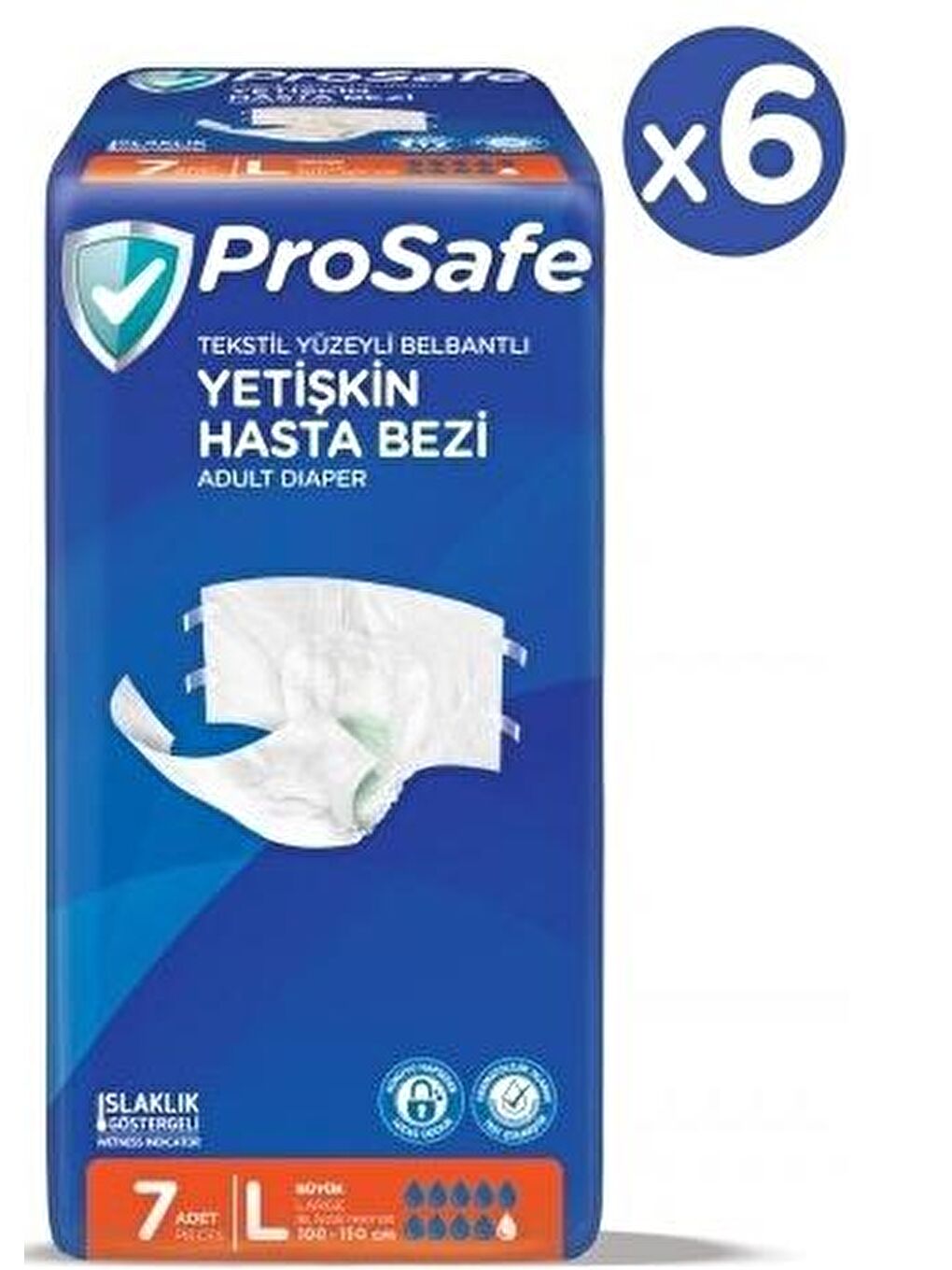 Prosafe Renksiz Belbantlı Hasta Bezi L Beden 42 Adet