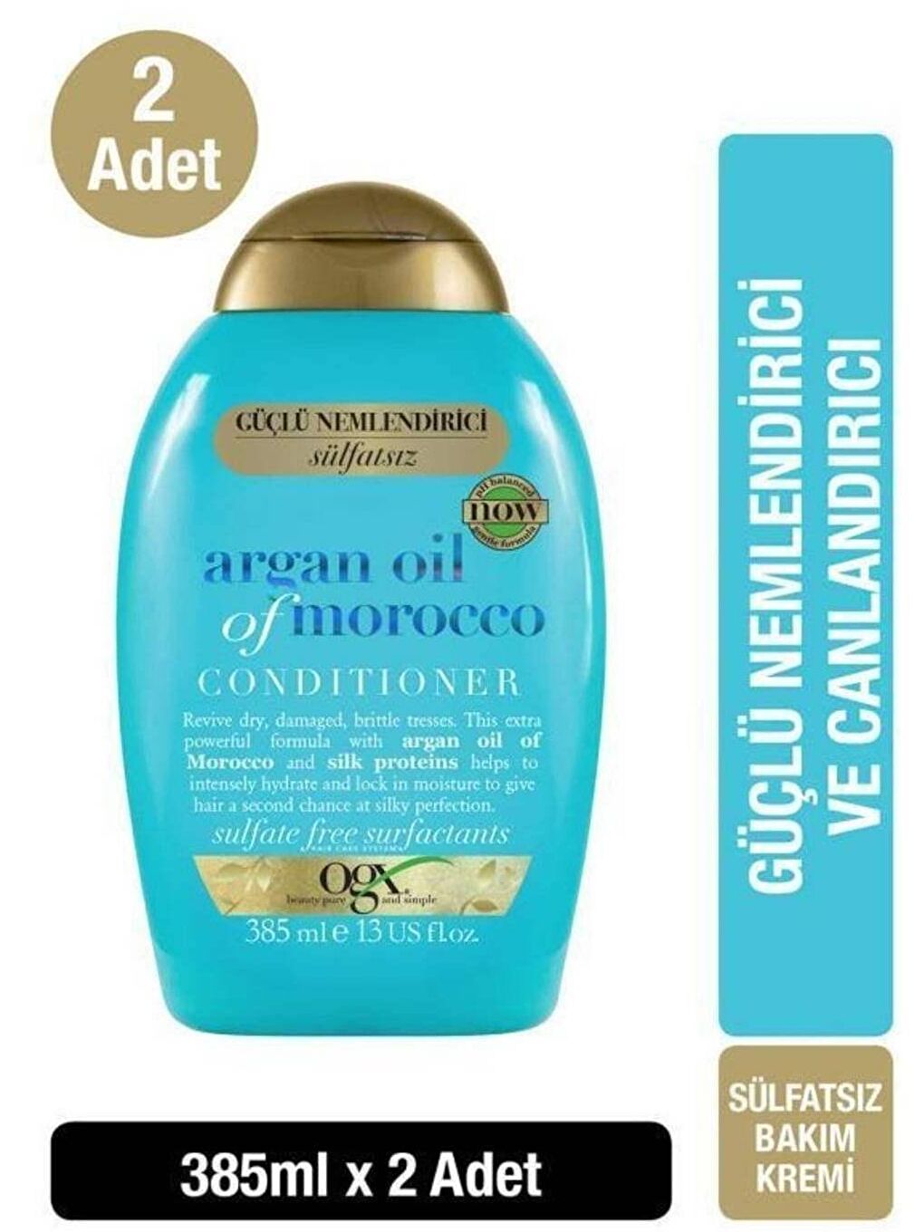 OGX Şeffaf Nemlendirici ve Canlandırıcı Argan Oil Saç Kremi 385 ml x 2 Adet