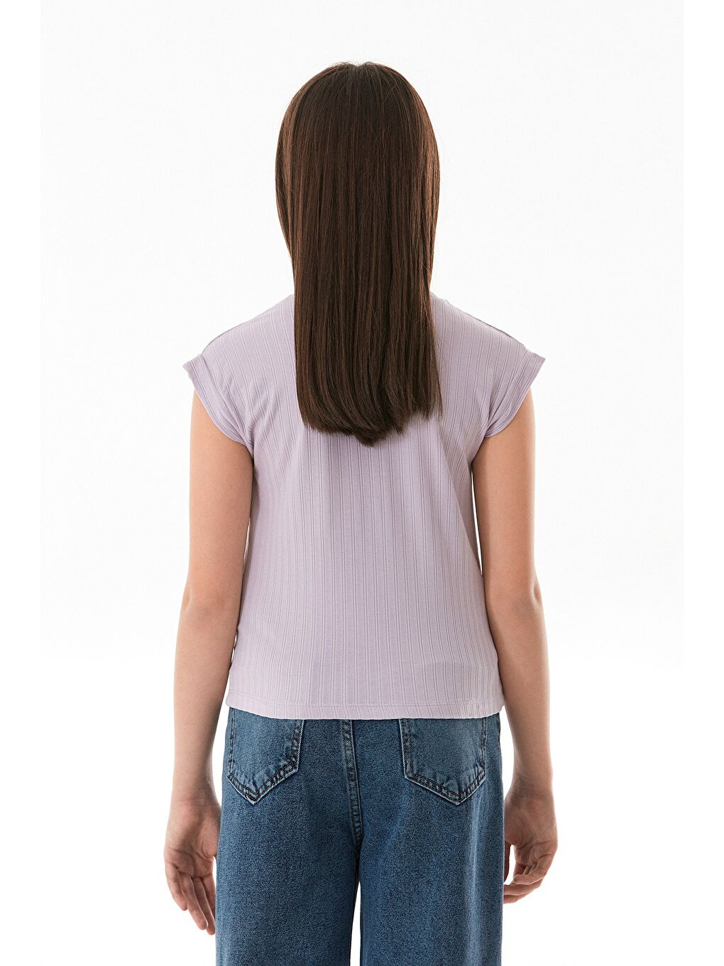 Lila Always Pretty Yazı Baskılı Kız Çocuk Tişört-3