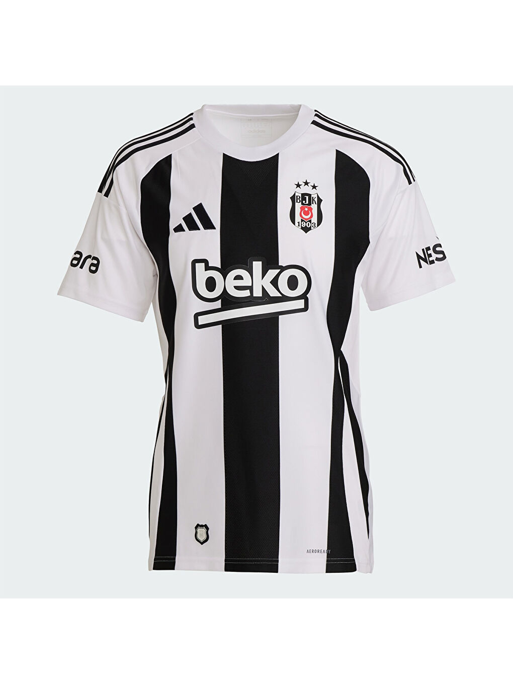Beşiktaş Striped 24 Erkek Beyaz Yuvarlak Yaka Forma