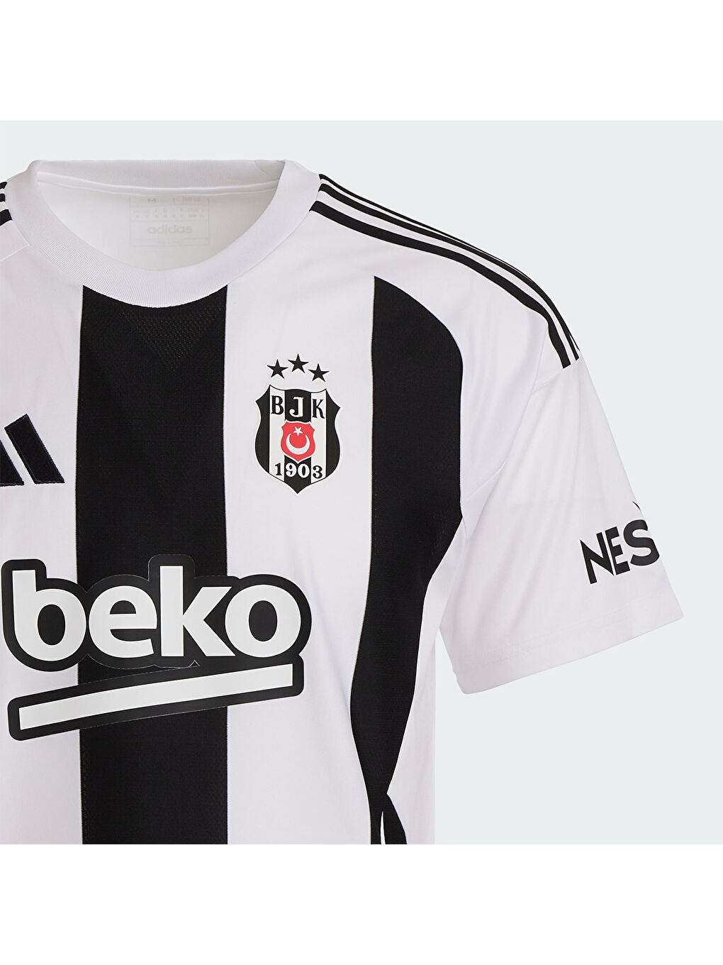 Beşiktaş Striped 24 Erkek Beyaz Yuvarlak Yaka Forma-2