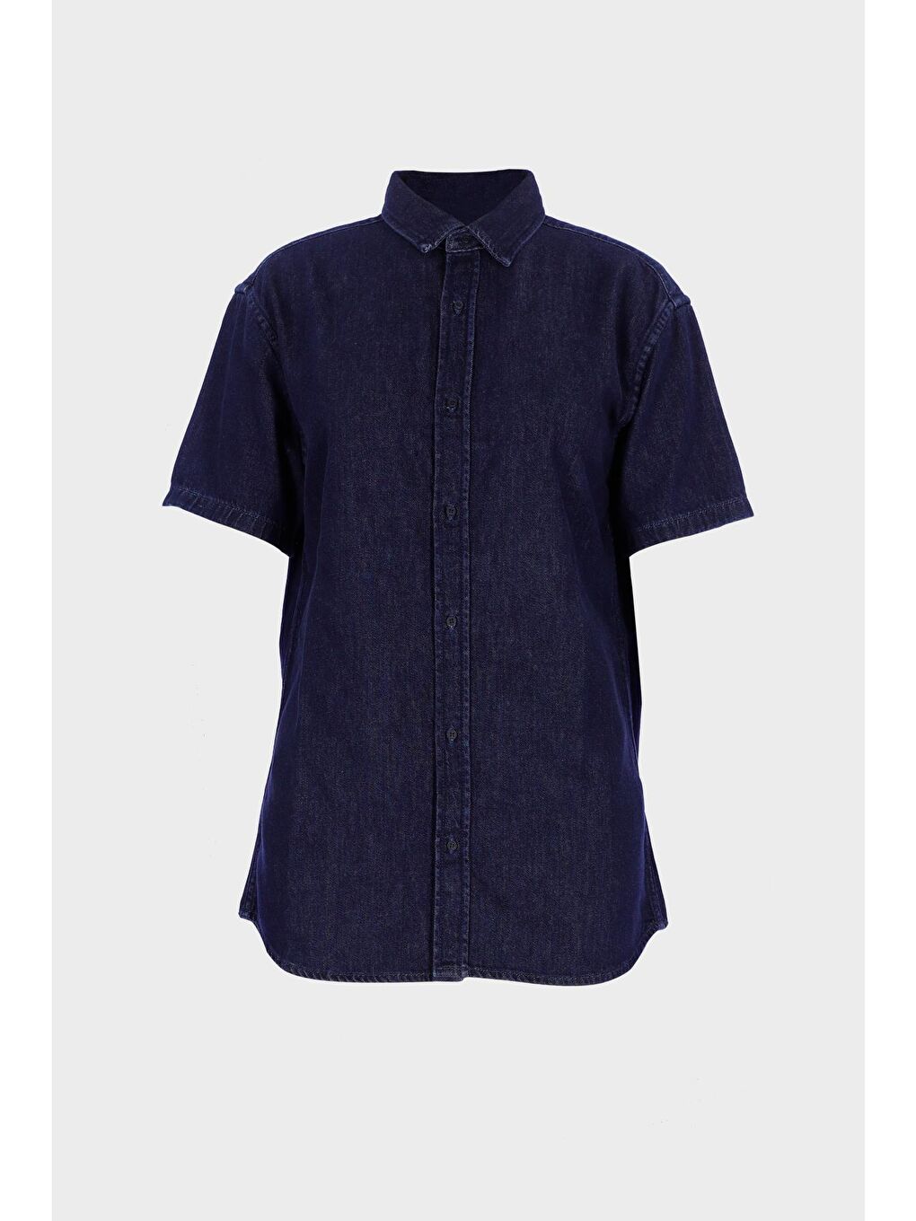 Erkek Koyu Mavi Kısa Kollu Regular Fit Jean Gömlek C 4553-094