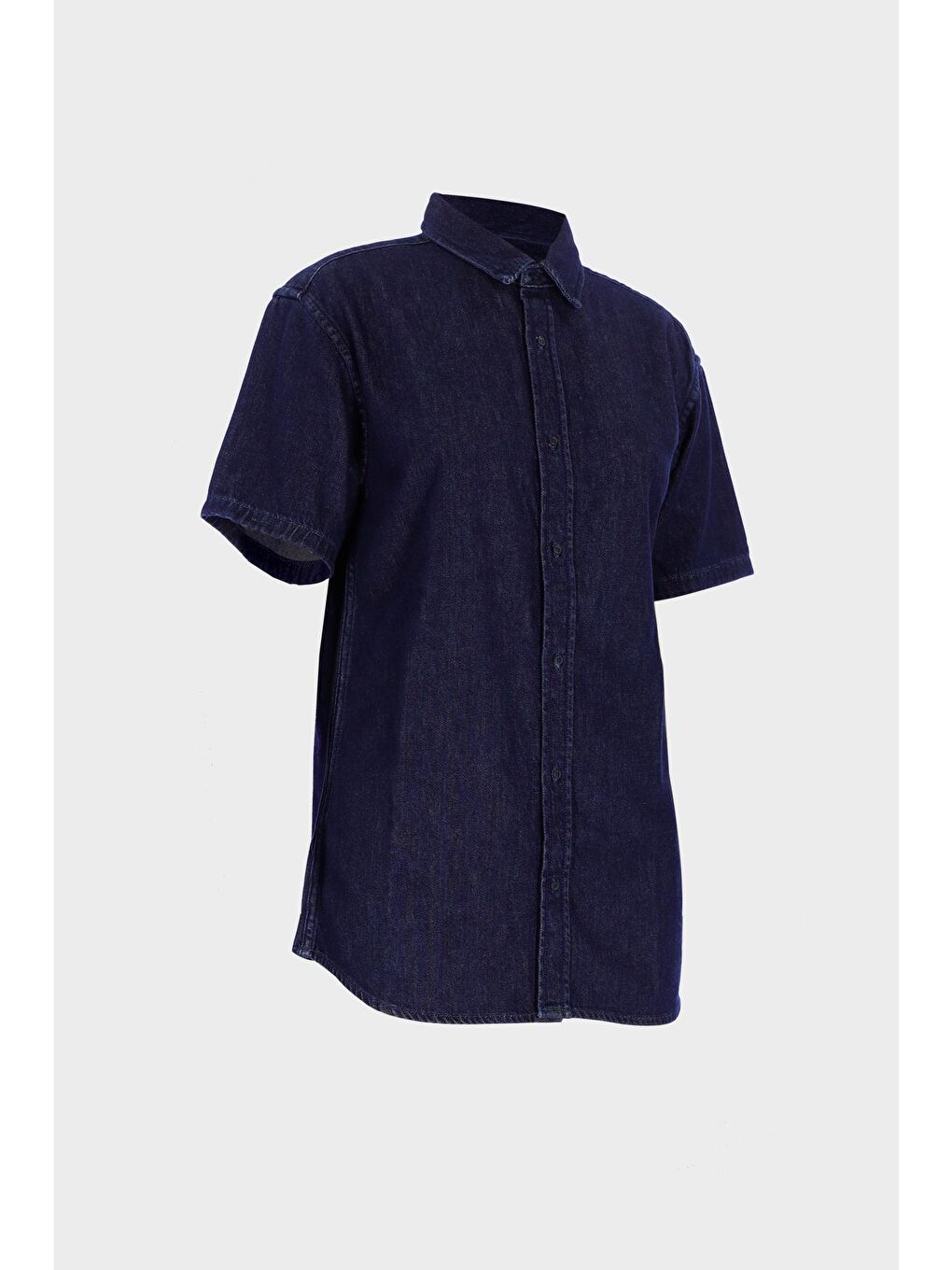 Erkek Koyu Mavi Kısa Kollu Regular Fit Jean Gömlek C 4553-094-2