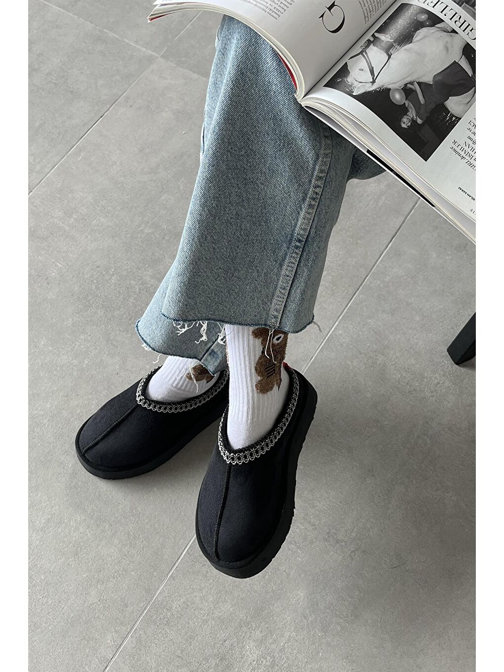 Belis Kadın Düz Taban Ev Terliği Siyah
