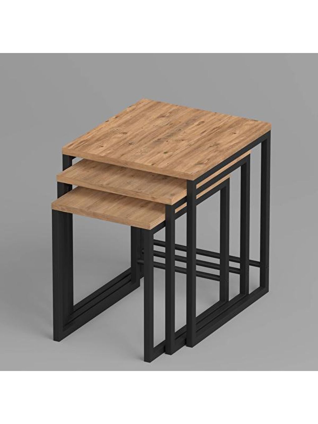 Kahverengi Arda Zigon Sehpa - Atlantik Çam - 50 cm-2