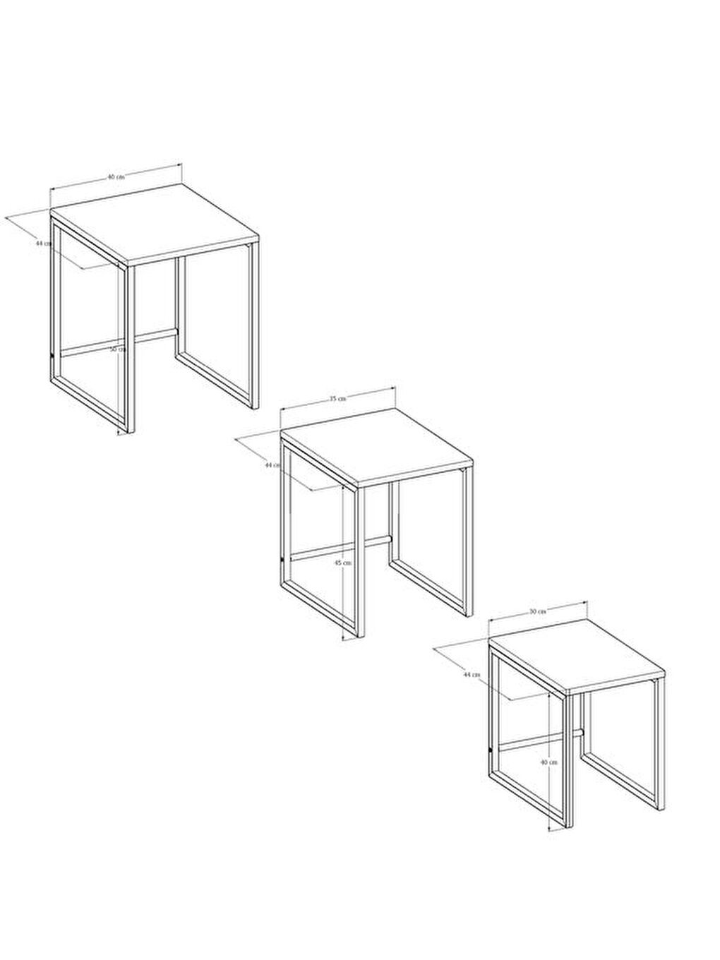 Kahverengi Arda Zigon Sehpa - Atlantik Çam - 50 cm-6