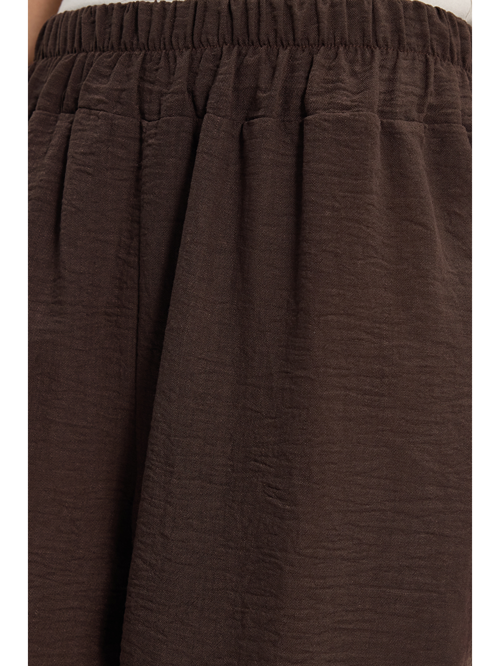 Kadın Relax Fit Rahat Kesim Beli Lastikli Kahverengi Pantolon-4