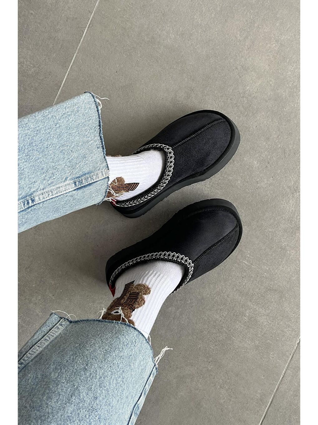 Belis Kadın Düz Taban Ev Terliği Siyah-2