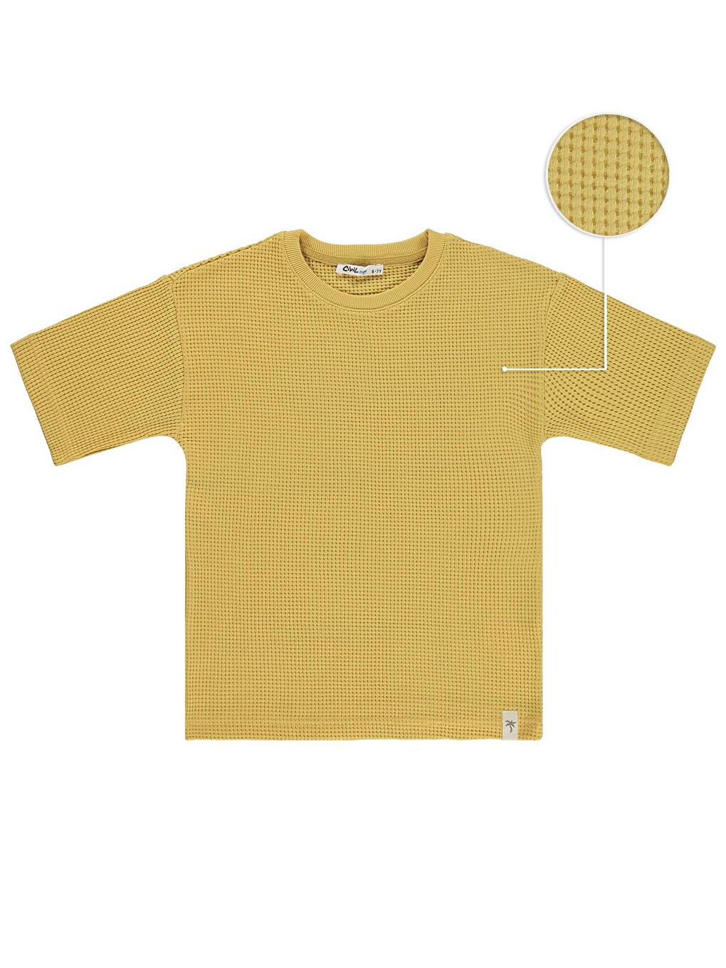 Boys Basic Waffle 10-13 Yaş Tişört - Sarı