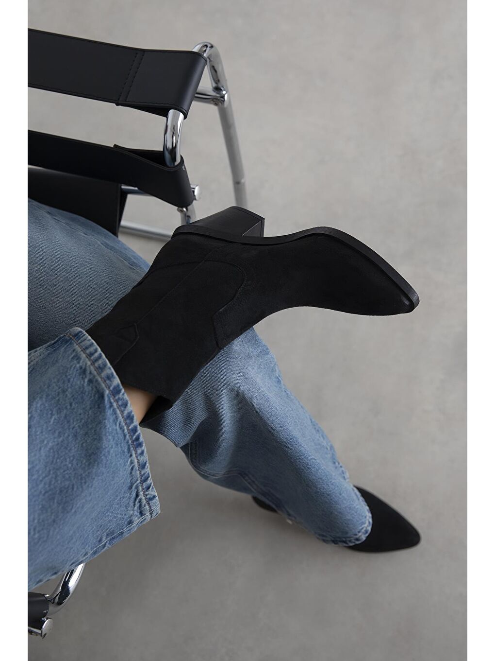 Maven Kadın Süet Topuklu Bot Siyah