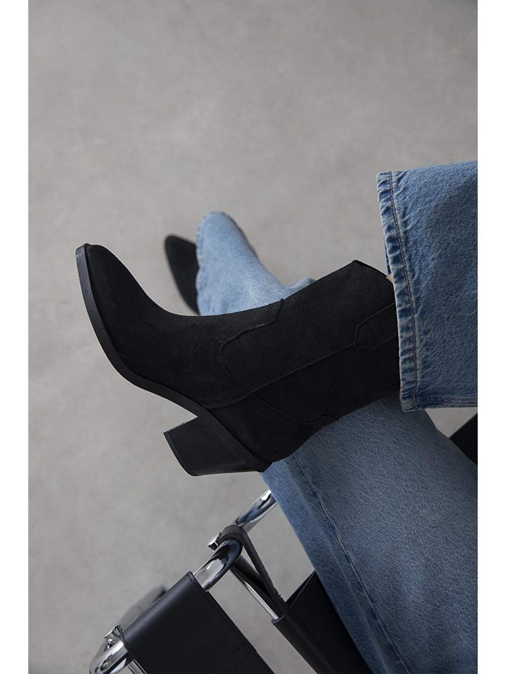 Maven Kadın Süet Topuklu Bot Siyah-1