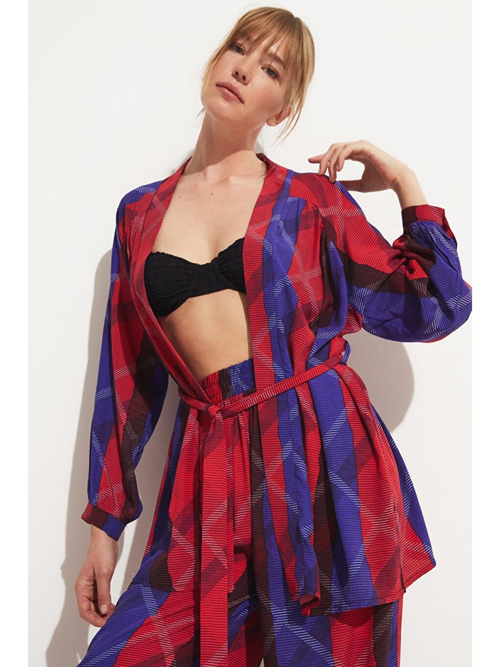 Karışık Çift Renkli Kimono Takım-1