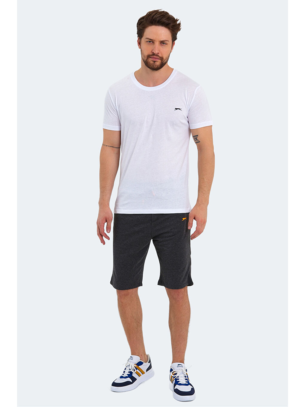 SANDER KTN Erkek %100 Pamuk Tişört Beyaz-6