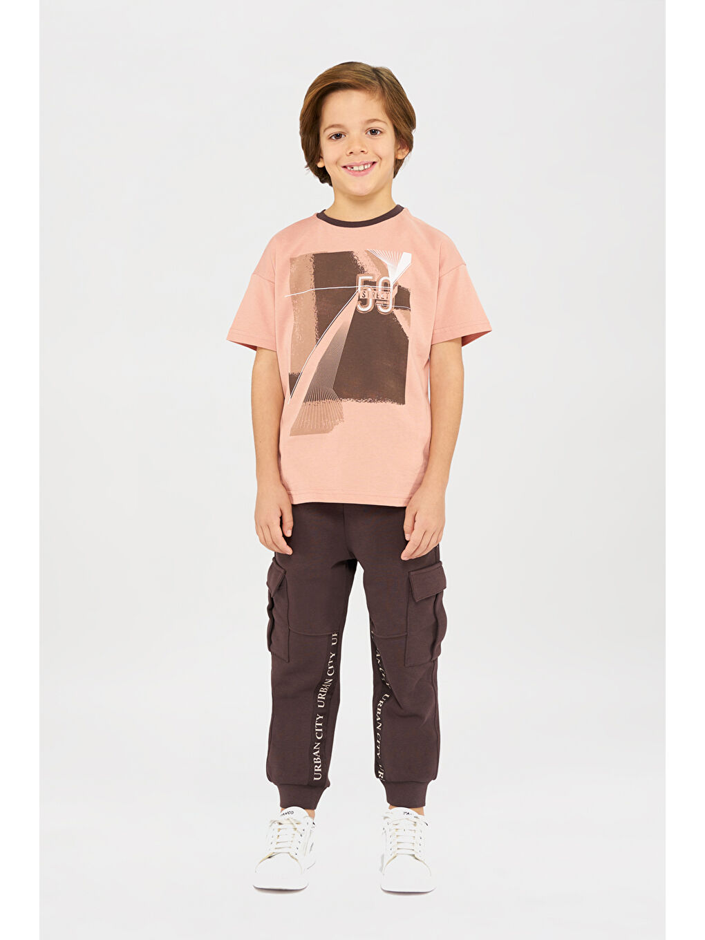 Panço Pembe Erkek Çocuk Baskılı T-shirt