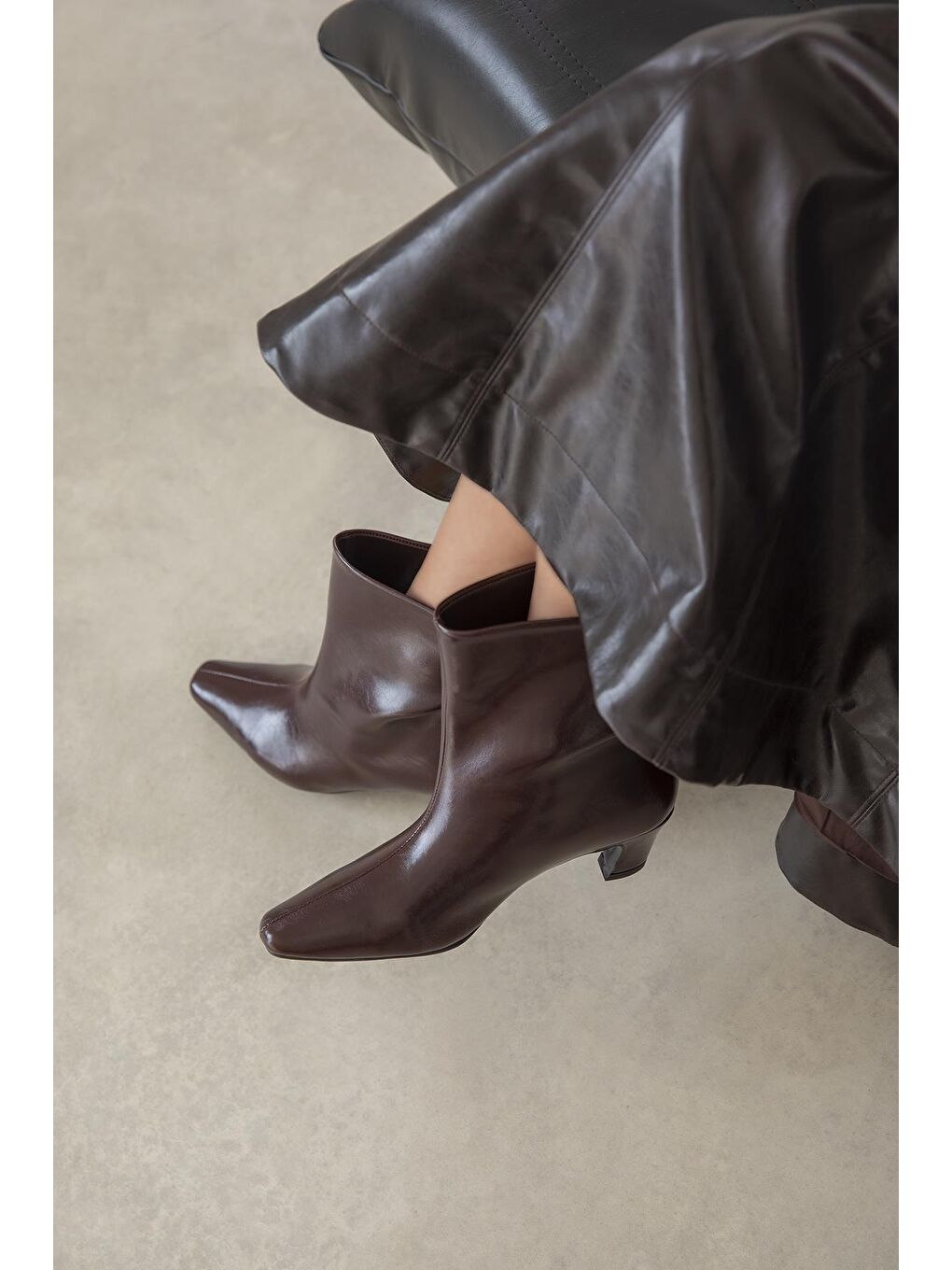 Viva Kadın Kırışık Deri Bot Bordo-1