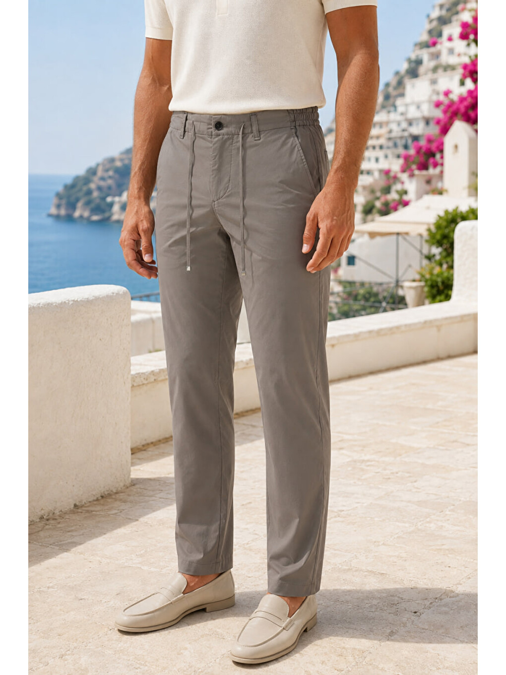 Bej Erkek Premium Poliamid Kumaş Comfort Fit Jogger Vizon Pantolon - 252dngr-2