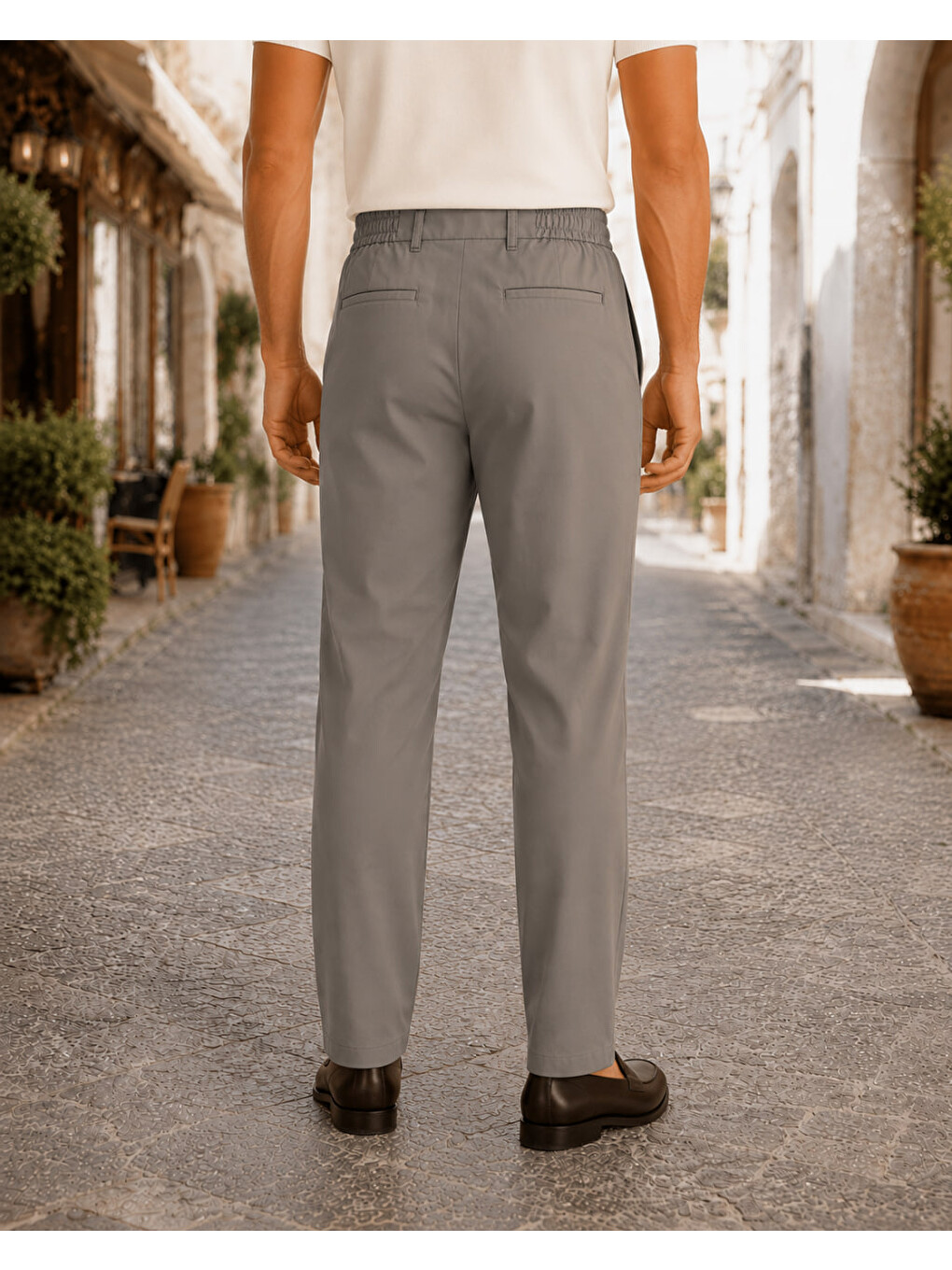 Bej Erkek Premium Poliamid Kumaş Comfort Fit Jogger Vizon Pantolon - 252dngr-3