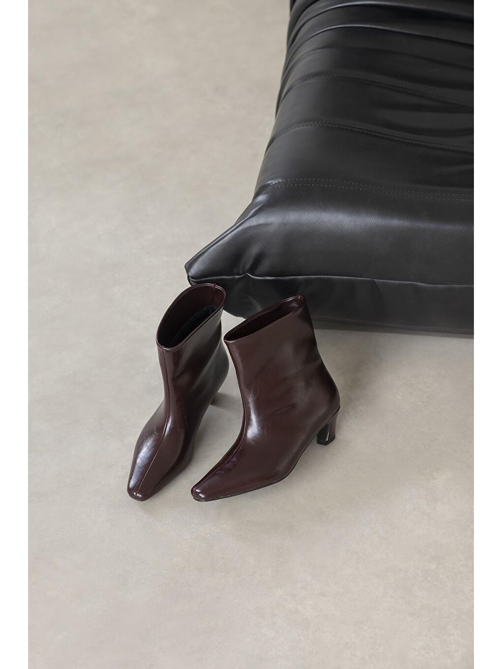 Viva Kadın Kırışık Deri Bot Bordo-4