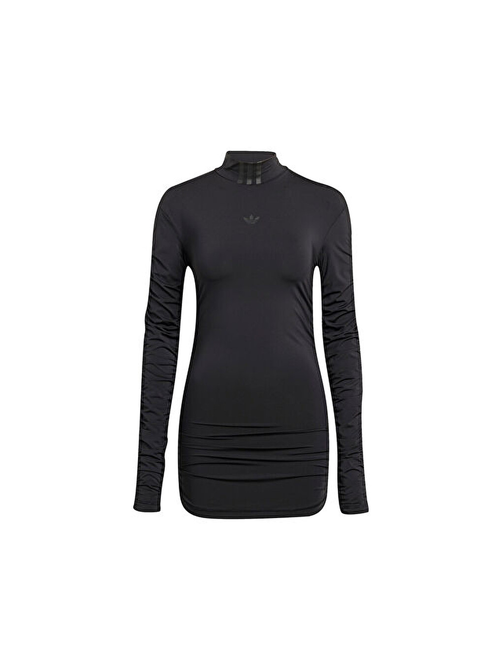Ruched Ls Top Kadın Günlük Tişört Jw2813 Siyah-5