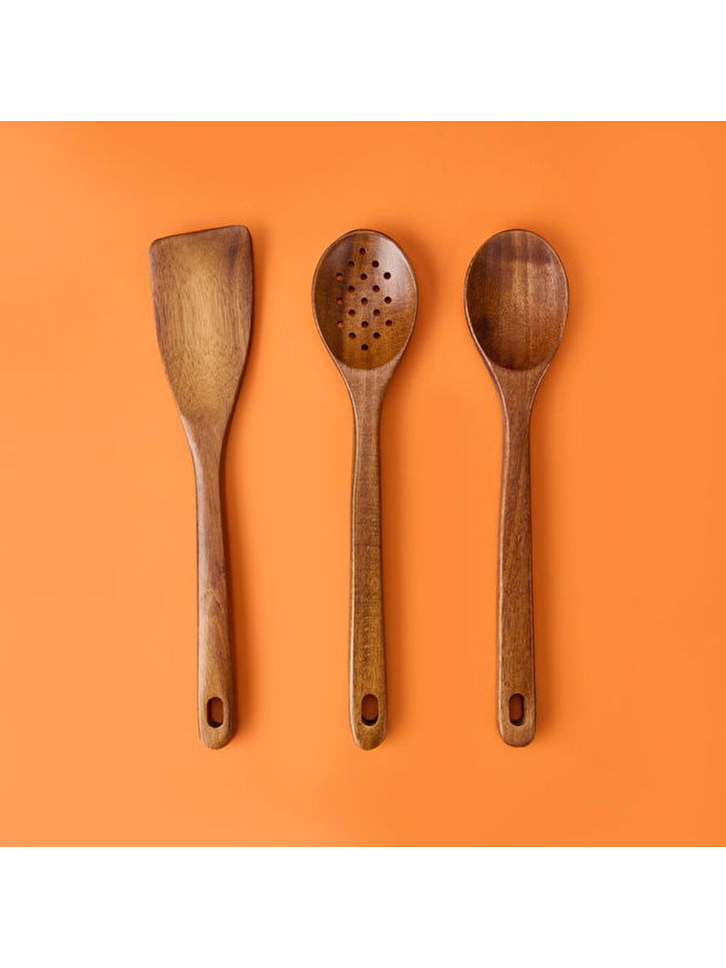 Akasya 3'lü Kaşık Seti - Açık Kahverengi