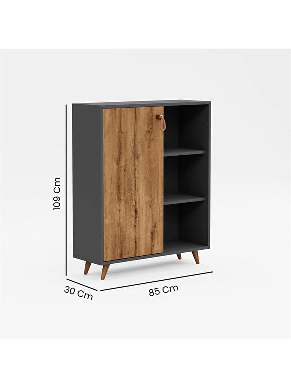 Gri Irmak Çok Amaçlı Dolap - Antrasit / Kafkas Meşe-5