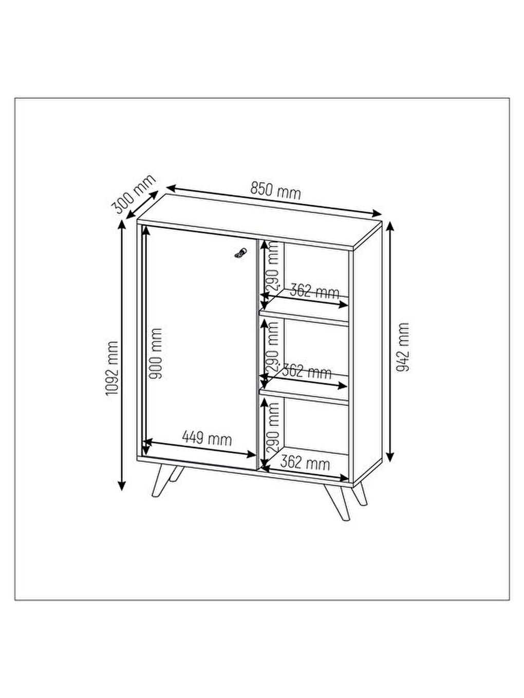 Gri Irmak Çok Amaçlı Dolap - Antrasit / Kafkas Meşe-6