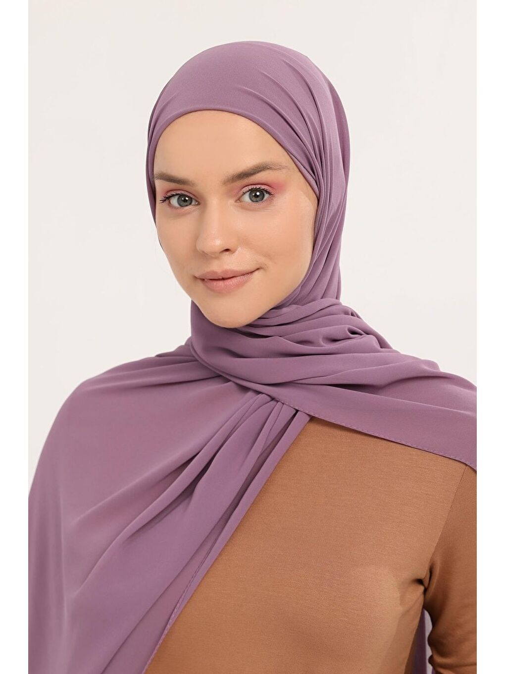 Pembe Hazır Pratik Lüks Boru Boneli Şifon Şal