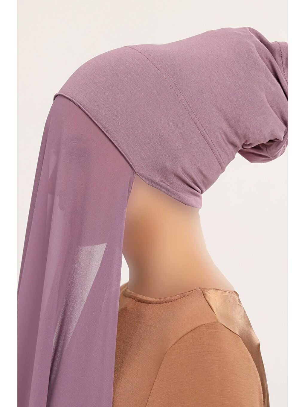 Pembe Hazır Pratik Lüks Boru Boneli Şifon Şal-2