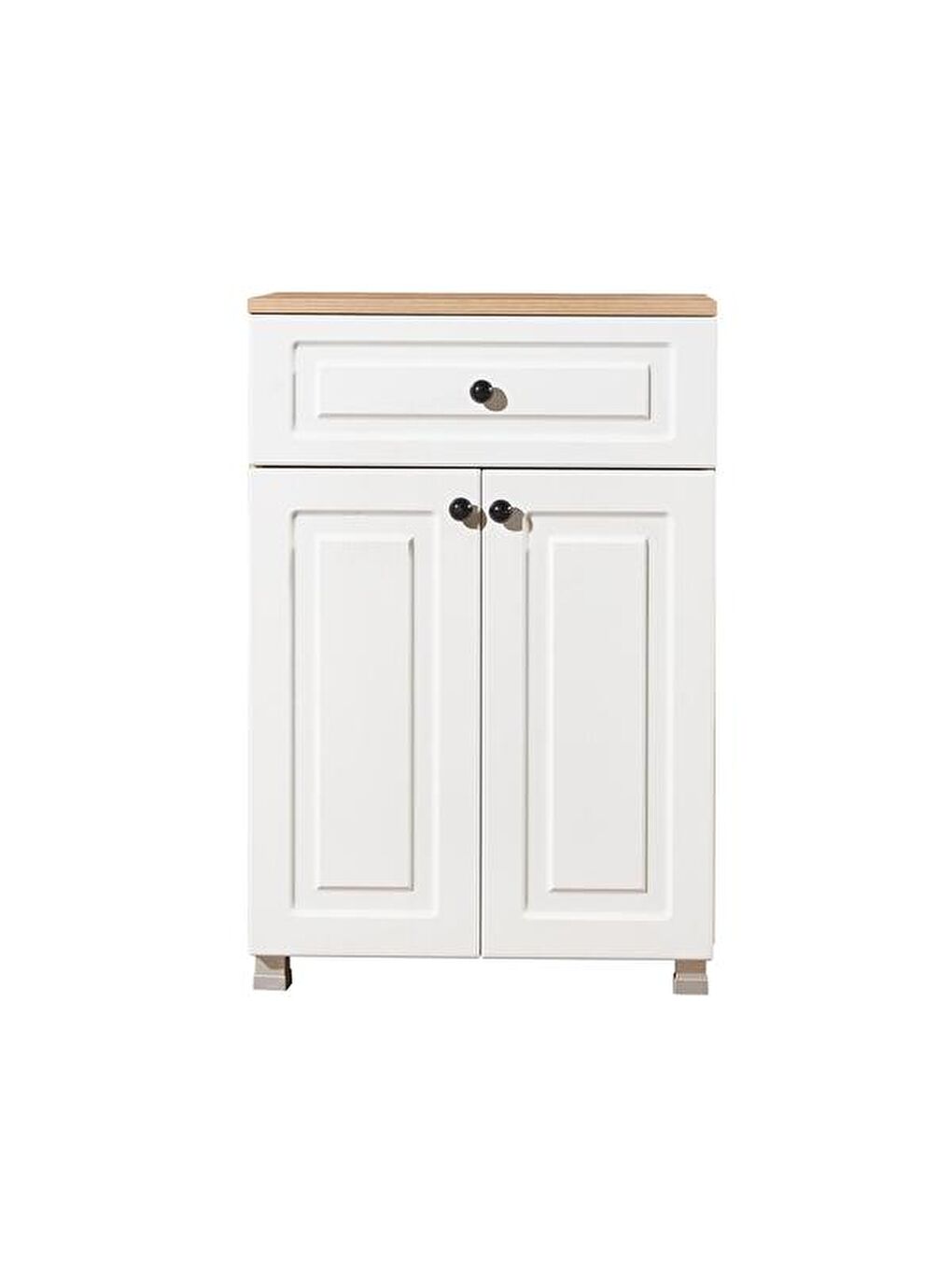 Kahverengi Ares 2 Kapak ve Çekmeceli Çok Amaçlı Dolap - Safir Meşe / Beyaz-3