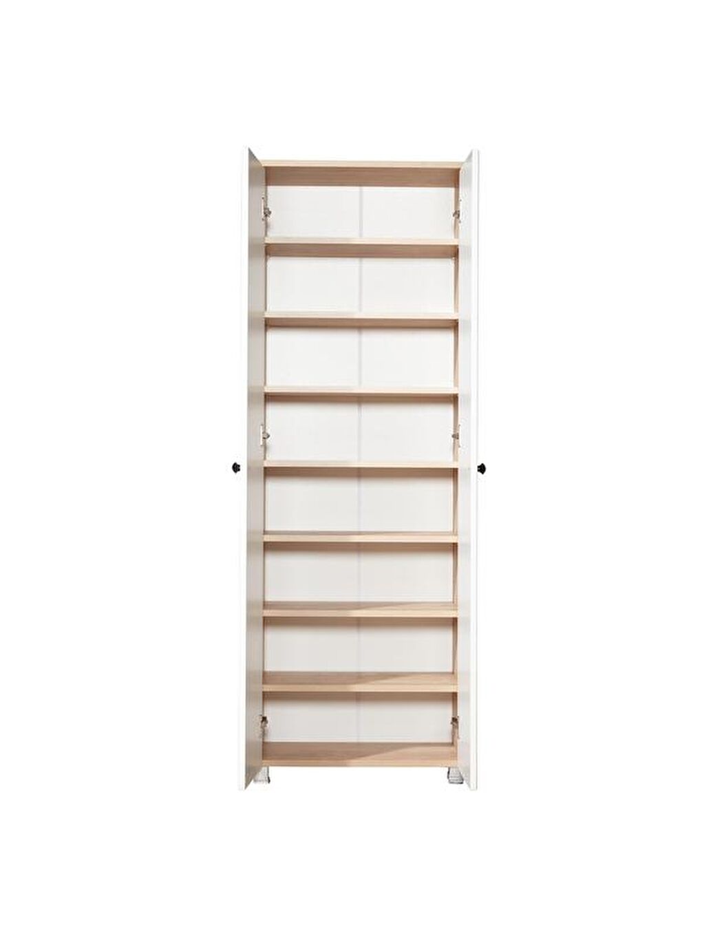 Kahverengi Ares 2 Kapak ve 8 Raflı Çok Amaçlı Dolap - Safir Meşe / Beyaz-7