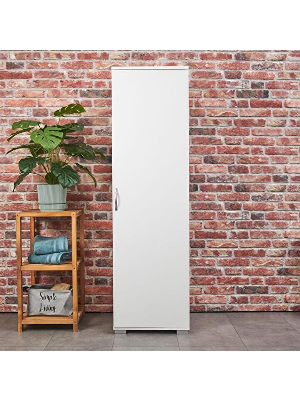 Çok Amaçlı Temizlik ve Ütü Masası Dolabı - Beyaz-2