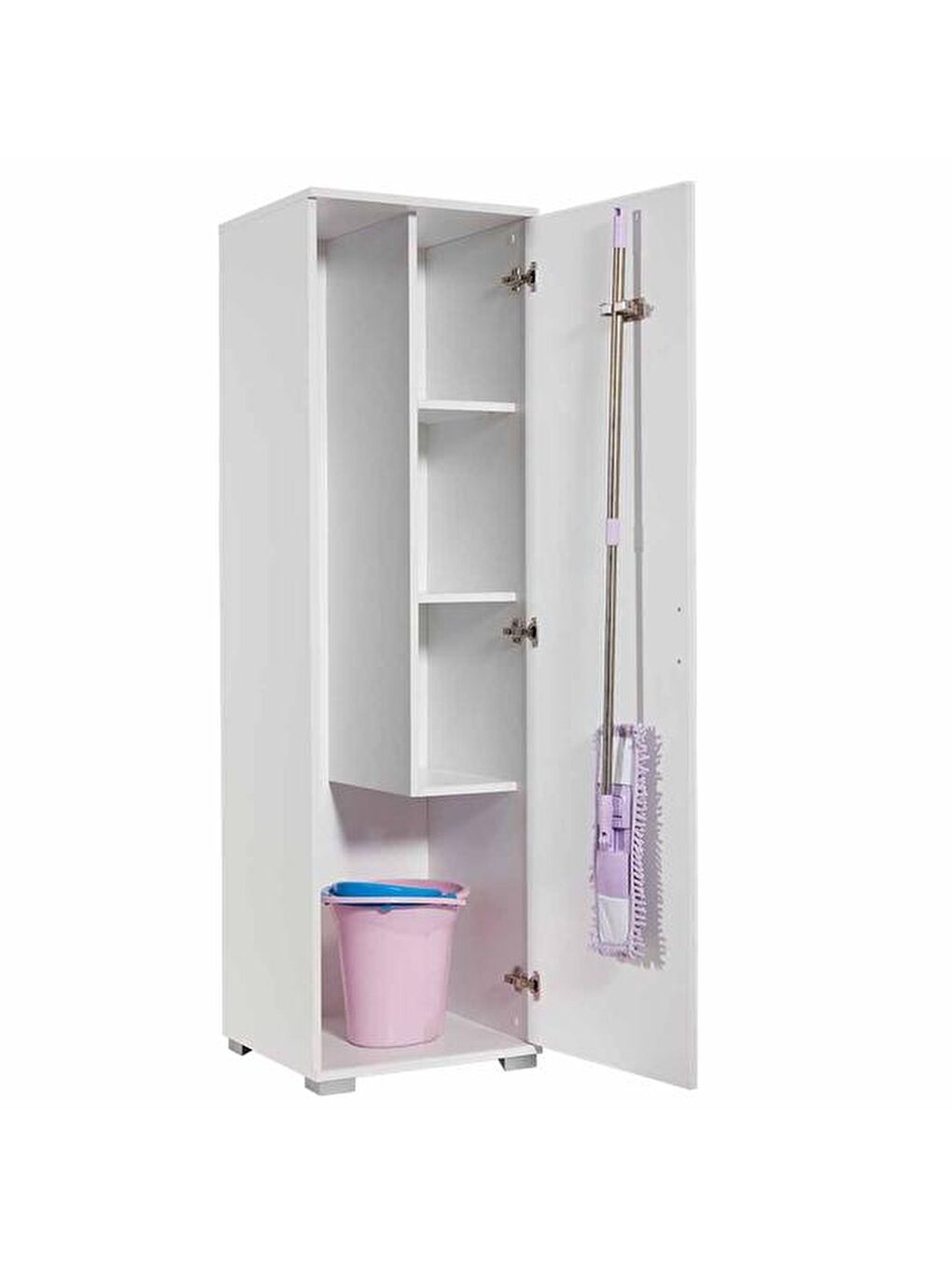 Çok Amaçlı Temizlik ve Ütü Masası Dolabı - Beyaz-7