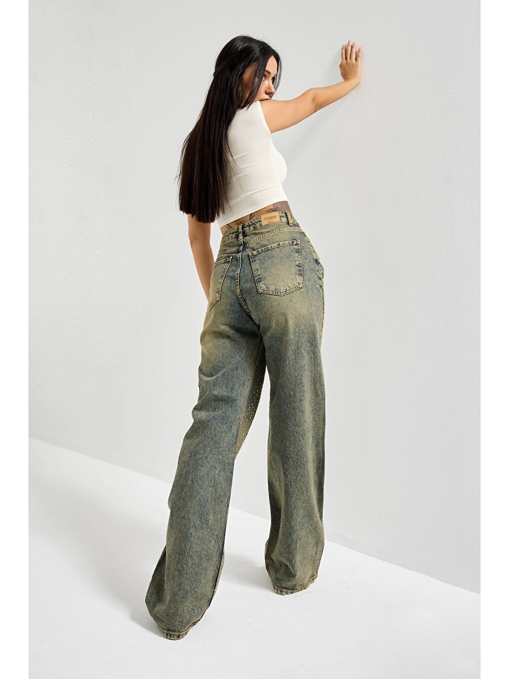 Mavi Kadın T.Kot Rengi T-4w5-11 Straight Fit Yüksek Bel Parlak Taşlı Özel Tasarım Denim Jean-3