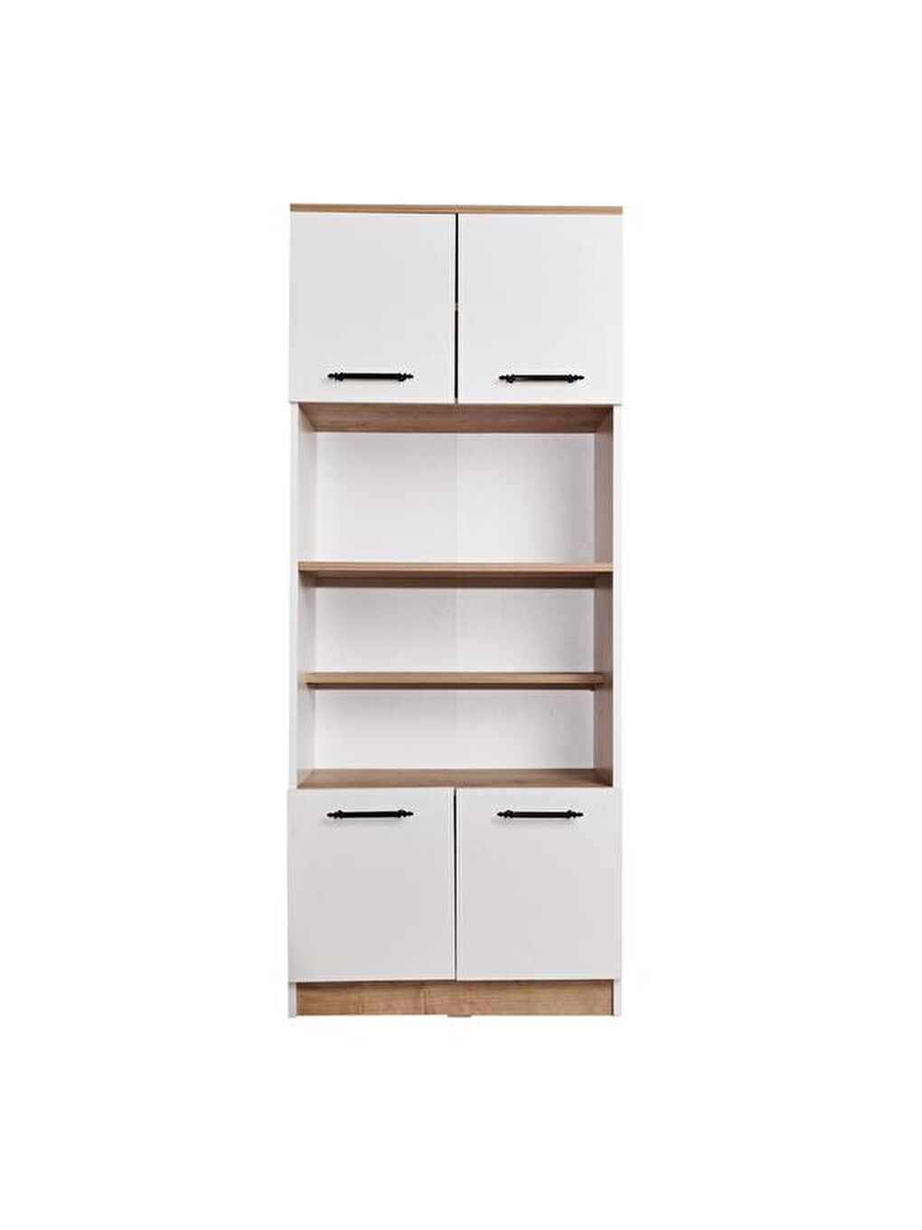 4 Kapaklı Fırın Bölmeli Kiler Dolabı - Beyaz / Safir Meşe-2