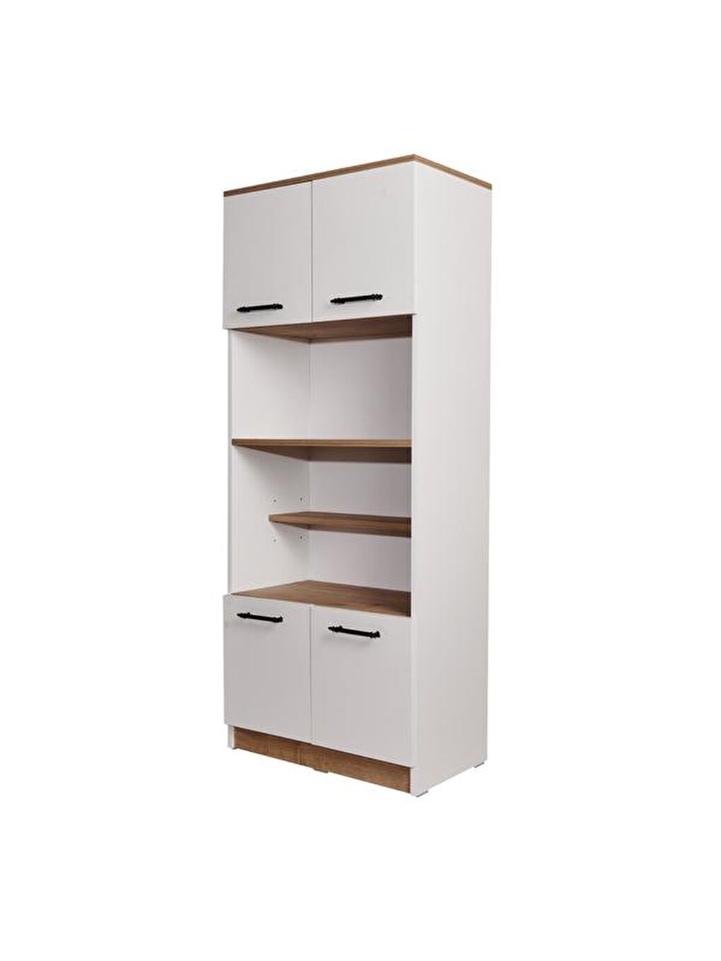 4 Kapaklı Fırın Bölmeli Kiler Dolabı - Beyaz / Safir Meşe-6