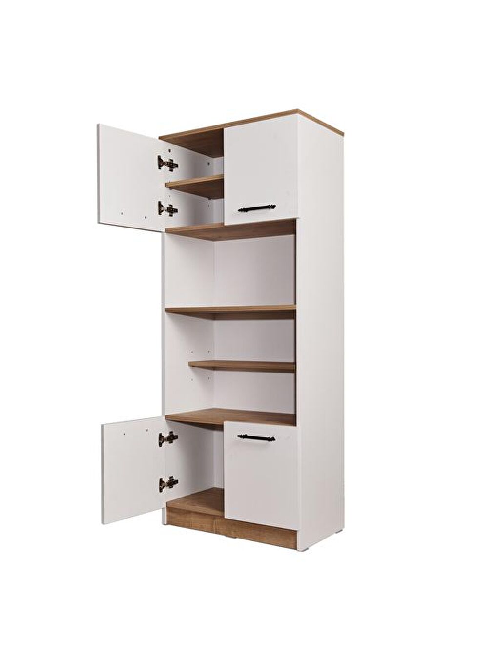 4 Kapaklı Fırın Bölmeli Kiler Dolabı - Beyaz / Safir Meşe-8