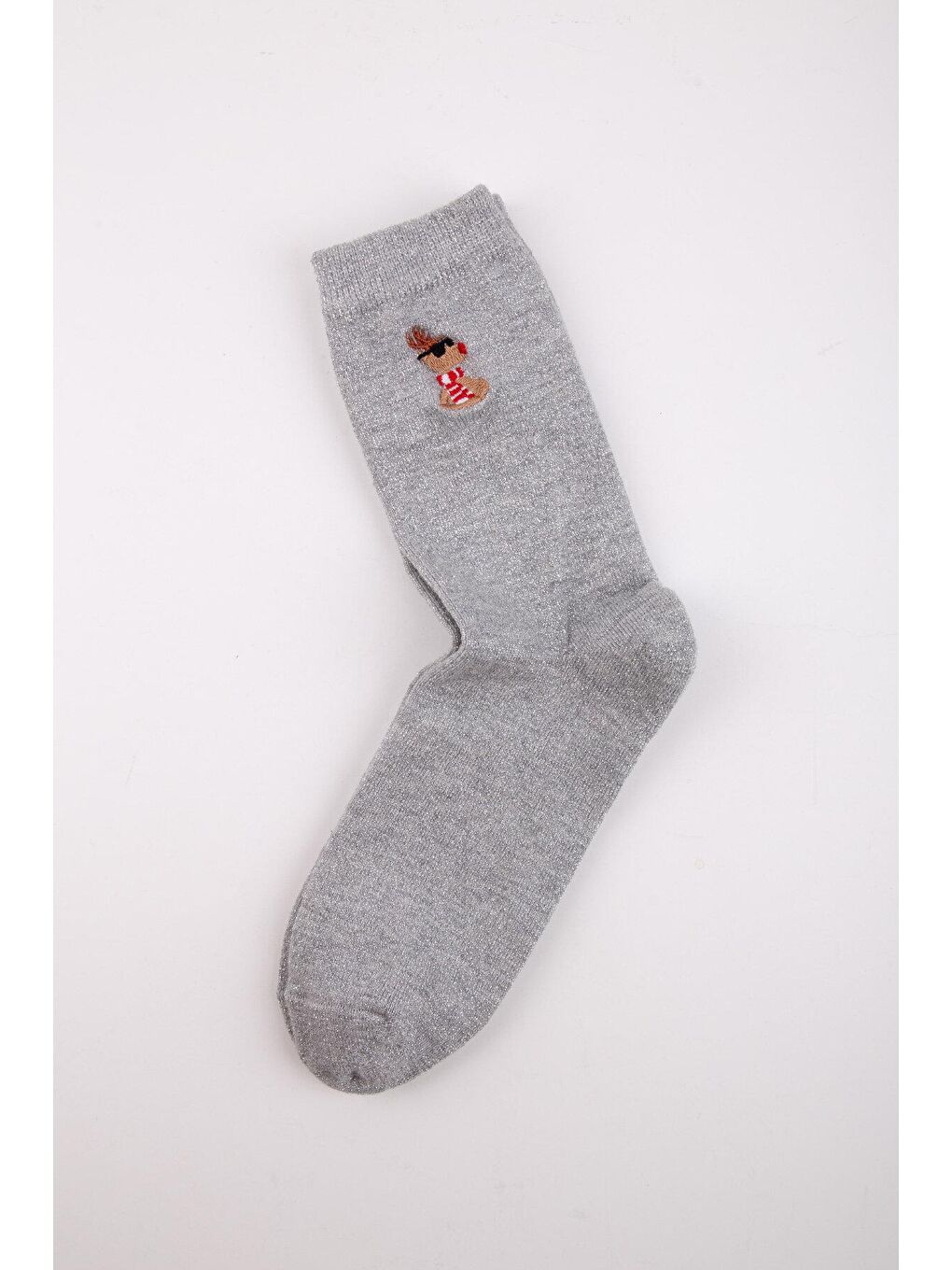 Karışık Yılbaşı Kutulu Simli Nakışlı Kadın Çorap-4