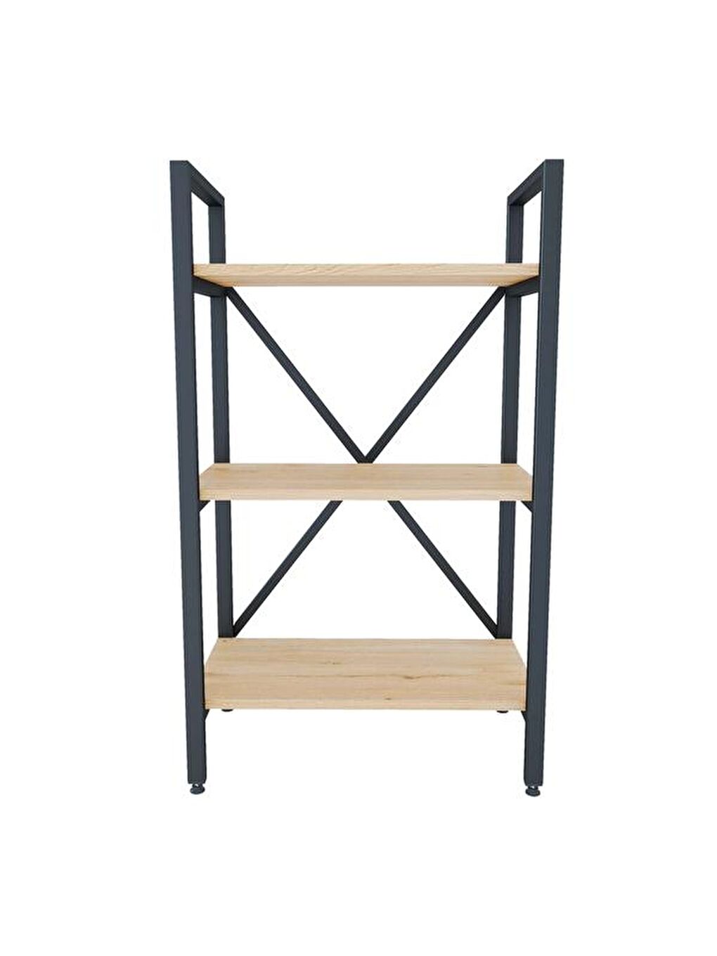 Kahverengi Athena 3 Raflı Metal Kitaplık - Sepet-4