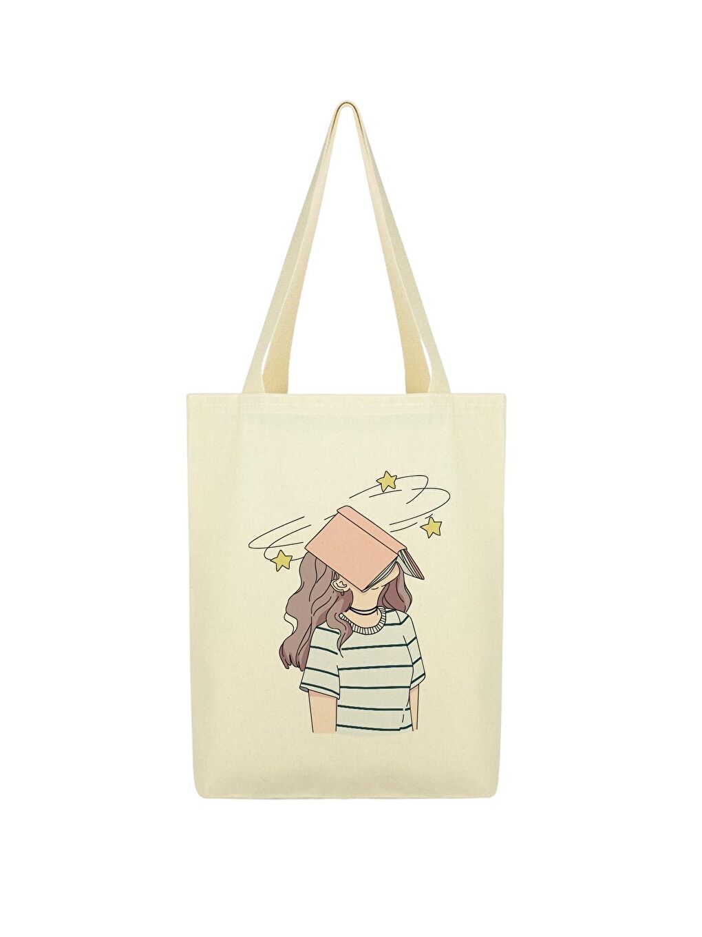 Ekru Baskılı Kanvas Çanta 10'lu Paket-1