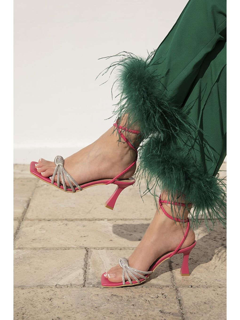 Reina Kadın Bilekten Bağlamalı Deri Ayakkabı Fuşya-1