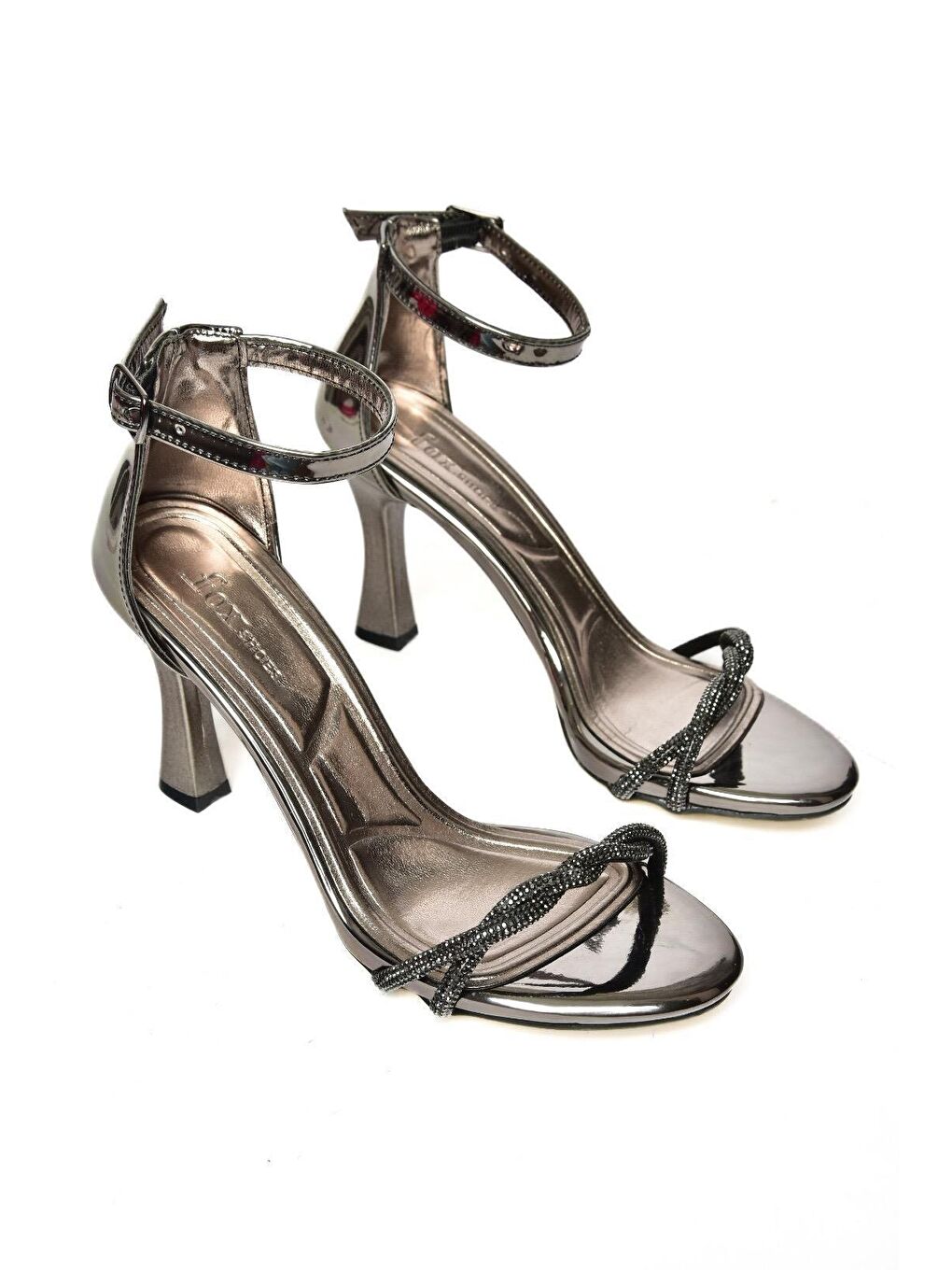 Antrasit S2513441 Platin Kadın Topuklu Ayakkabı-2