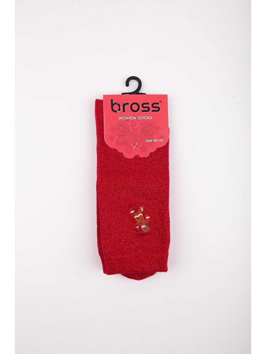 Karışık Yılbaşı Kutulu Simli Nakışlı Kadın Çorap-7