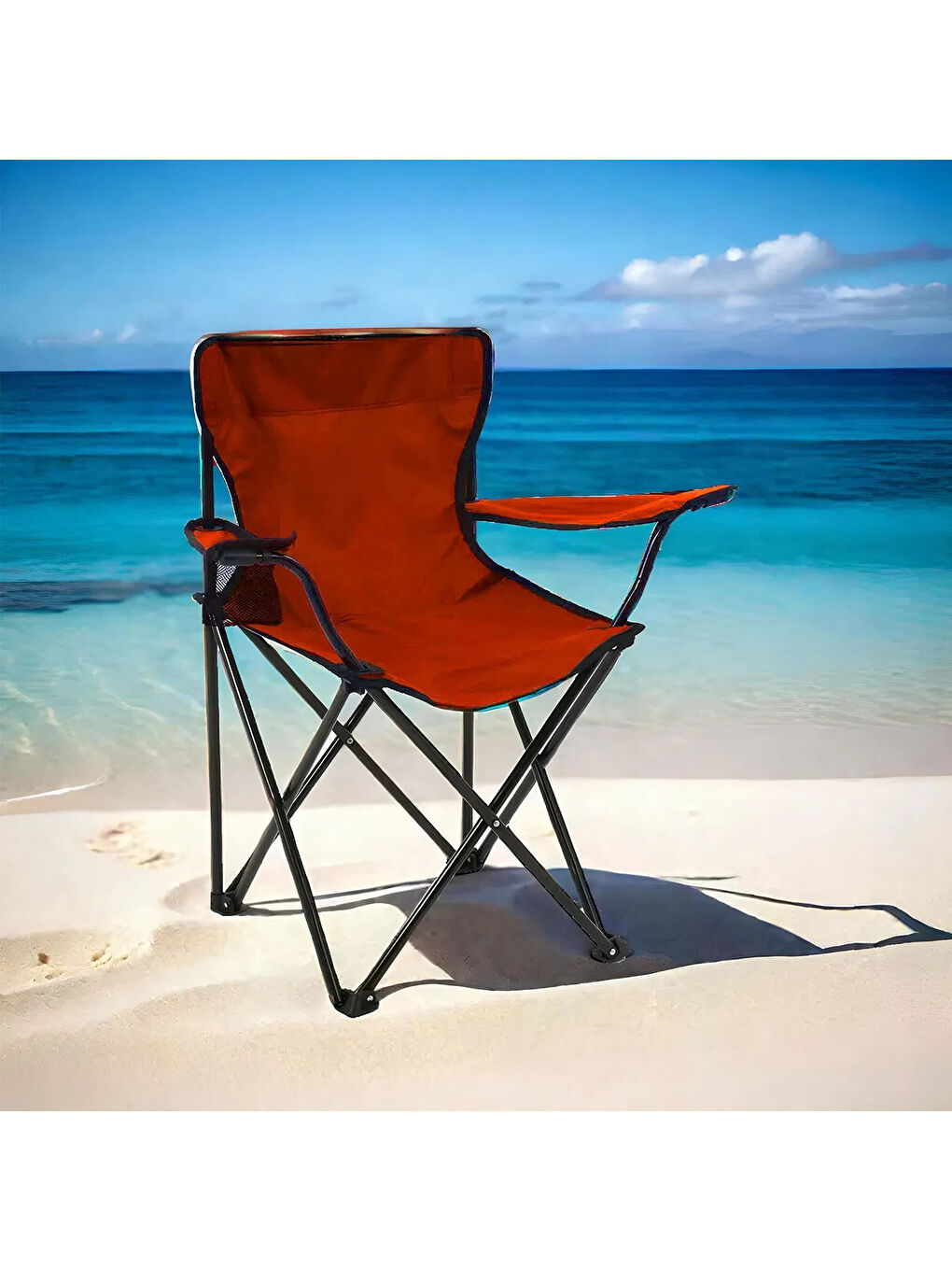 Piknik ve Kamp Sandalyesi - Kırmızı-4