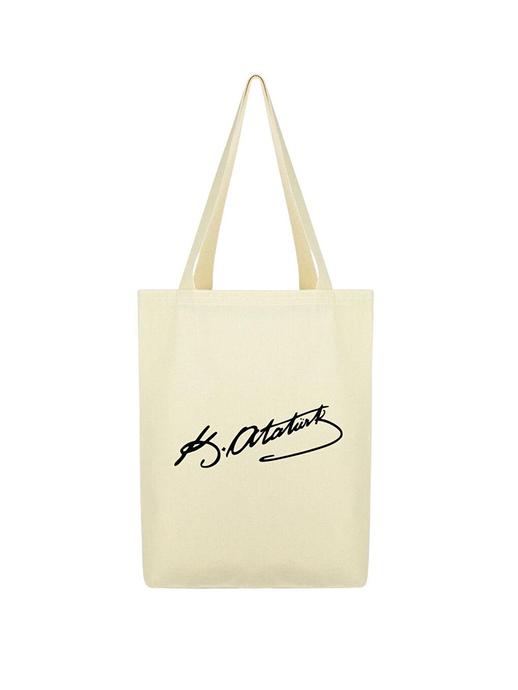 Ekru Baskılı Kanvas Çanta 10'lu Paket-5