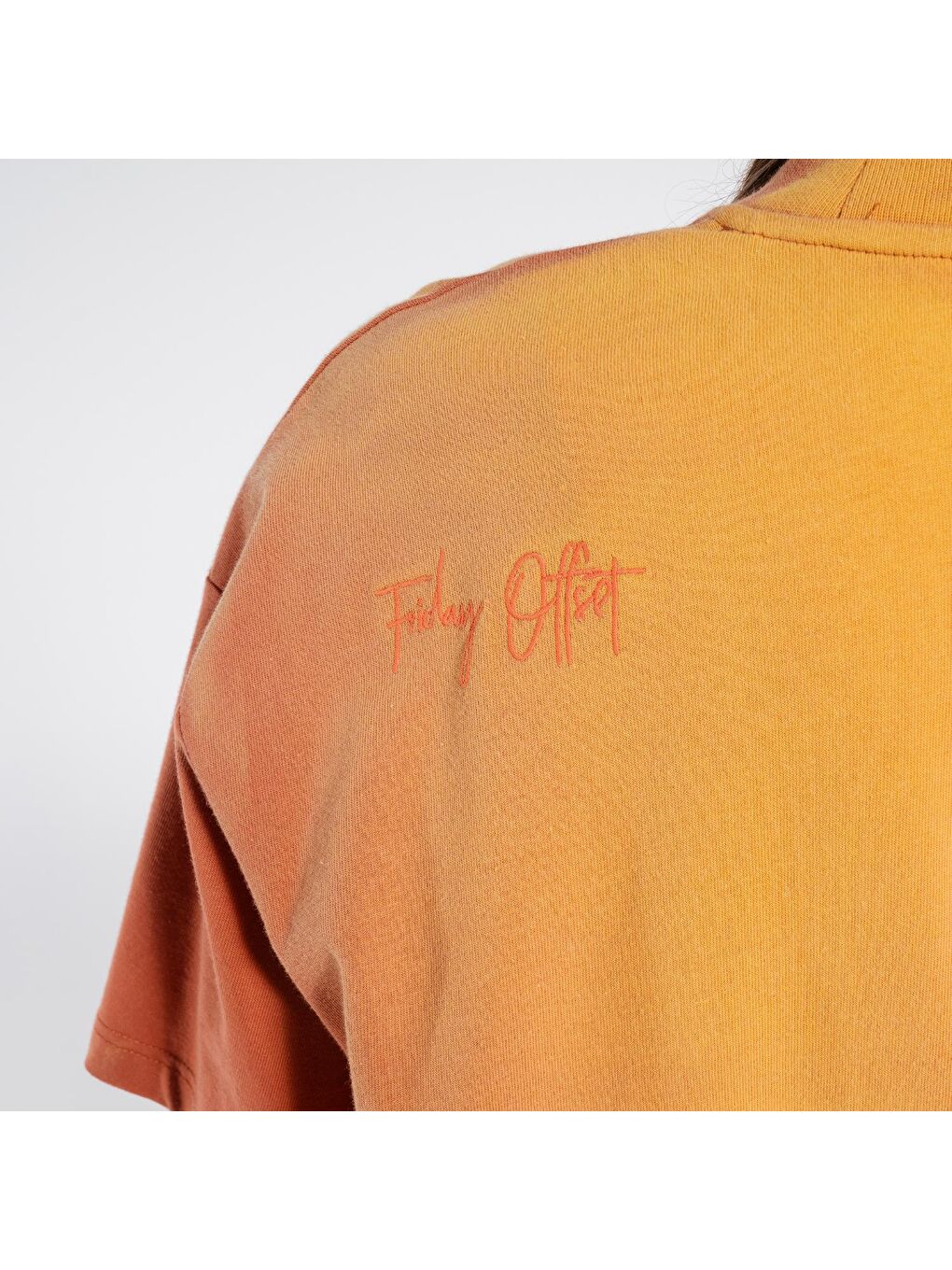 Seyu Kadın Turuncu %100 Pamuk Yıkamalı Ekstra Oversize Bisiklet Yaka Tişört-2