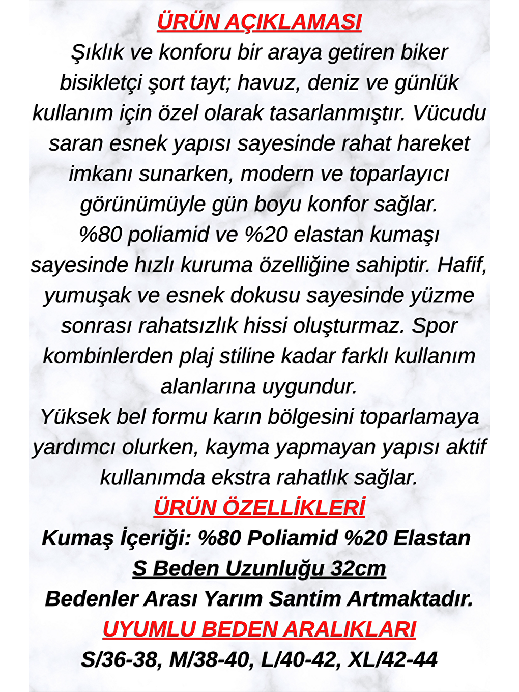 Siyah Havuz Deniz Günlük Kullanıma Uygun Biker Bisikletçi Şort Tayt SBT02-2