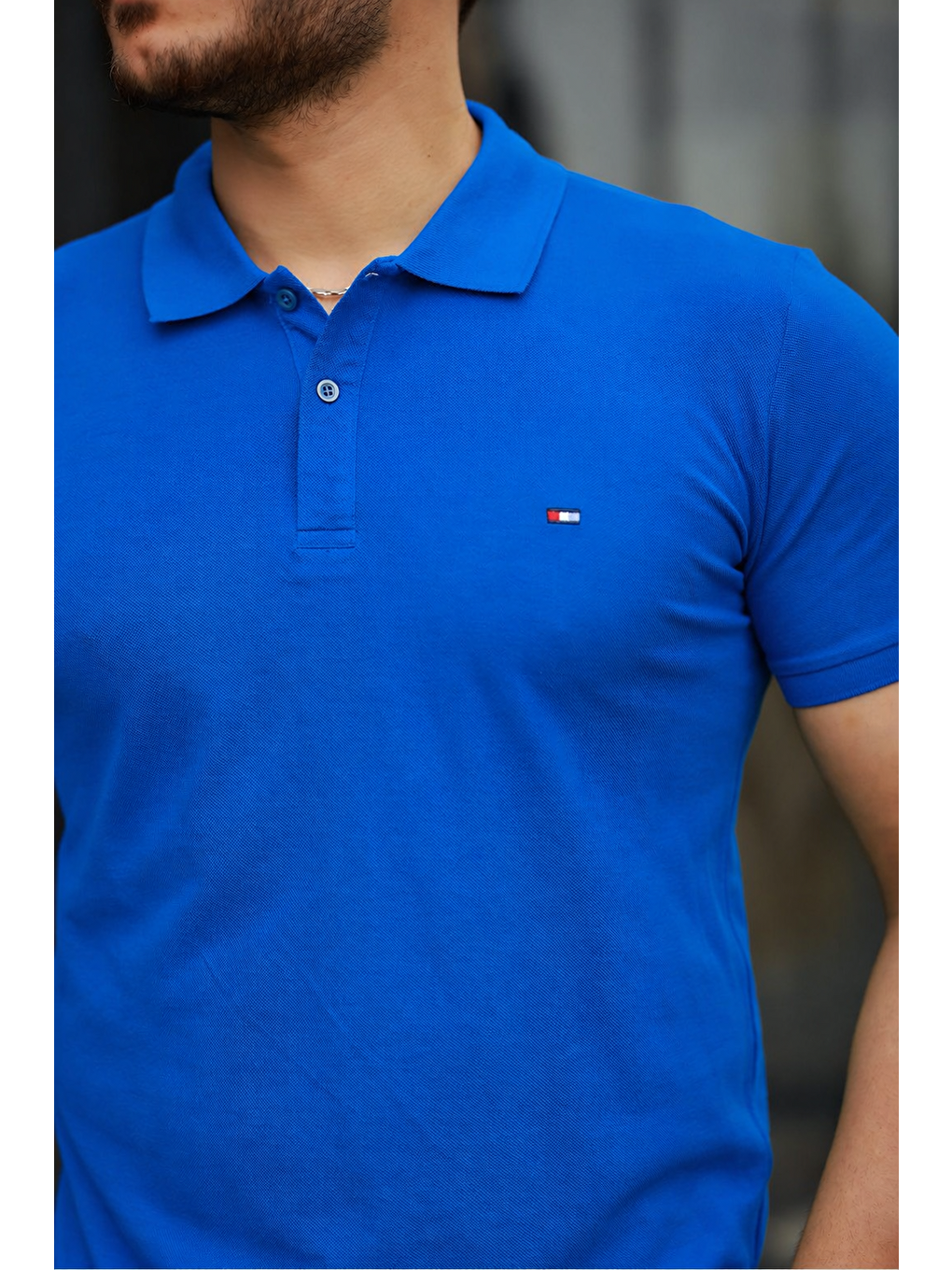 Mavi Erkek Polo Yaka Dar Kesim Tişört-2