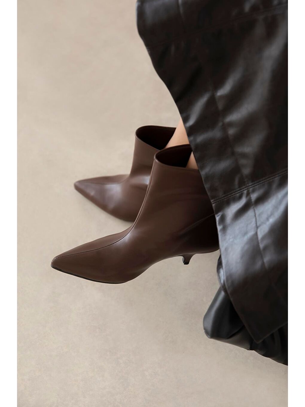 Kahverengi Bella Kadın Pino Ökce Deri Bot Kahve