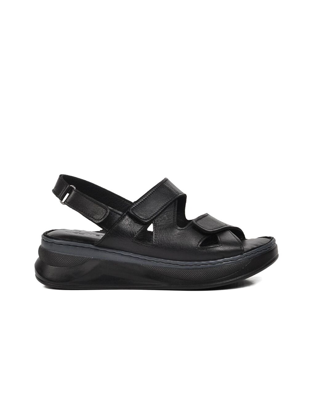 Siyah Hakiki Deri Kadın Sandalet 24340228Y