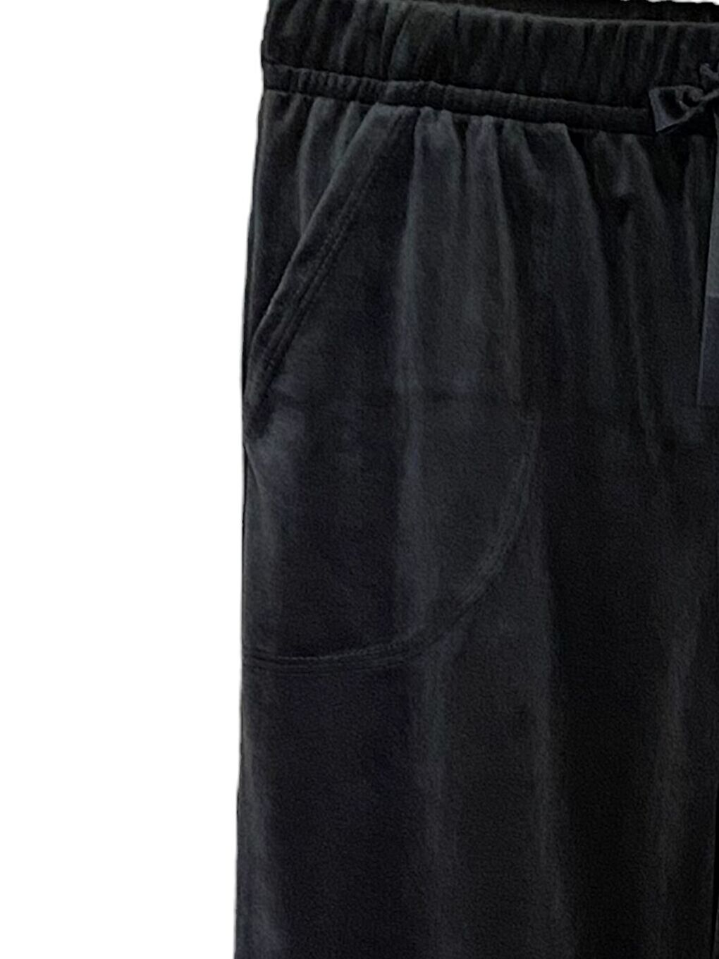 Kadın Siyah Kadife Lastikli Paça Yüksek Kalite Cepli Jogger Pijama Altı-1